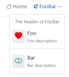 Header Menus Example